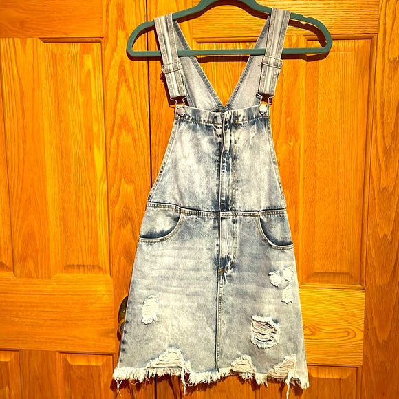 Forever 21 Dresses & Skirts - Denim Distressed Skirt Overalls